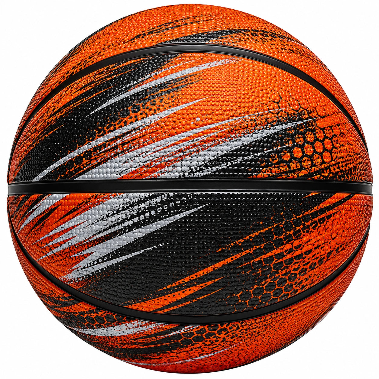 Ballon de basketball extérieur haute adhérence orange et noir