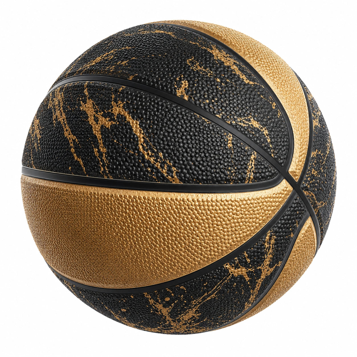 Ballon de basket extérieur noir et doré