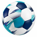 Ballon de football taille 5 bleu, blanc et turquoise
