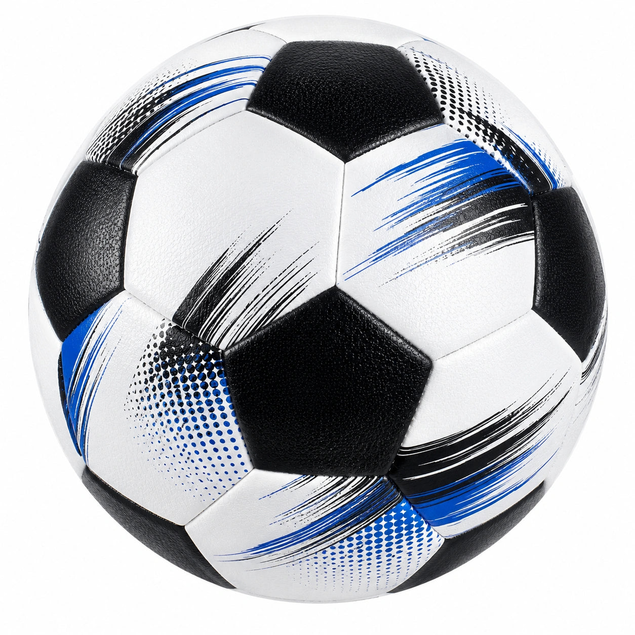 Ballon de football d'entraînement Noir/Blanc/Bleu