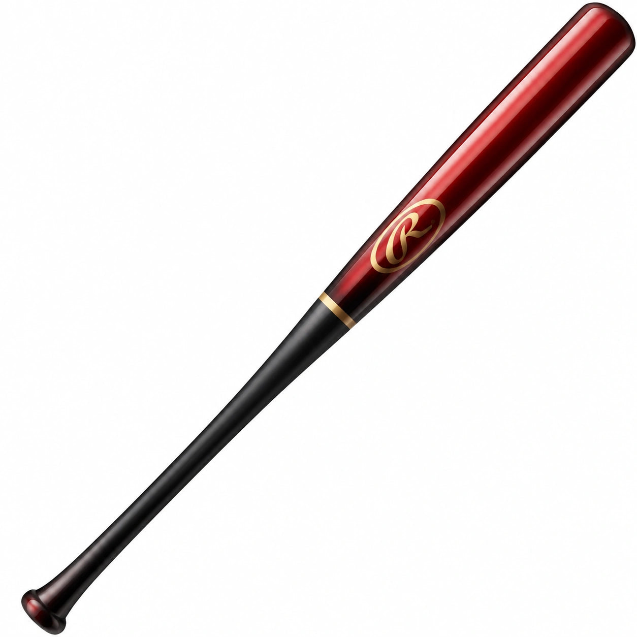 Batte de baseball en bois rouge et noire