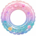 Bouée gonflable sirène multicolore avec coquillages