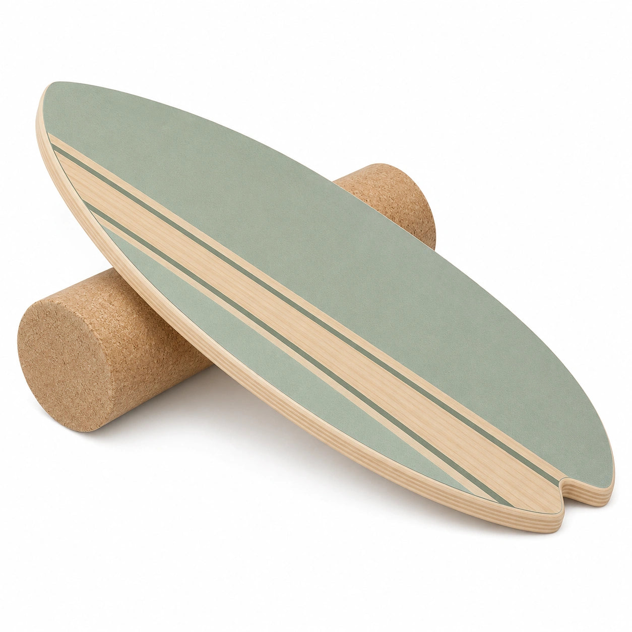 Planche d'Équilibre Vert en Bois pour Entraînement et Réhabilitation
